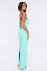 Powerful Silhouette Halter Maxi Dress Mint