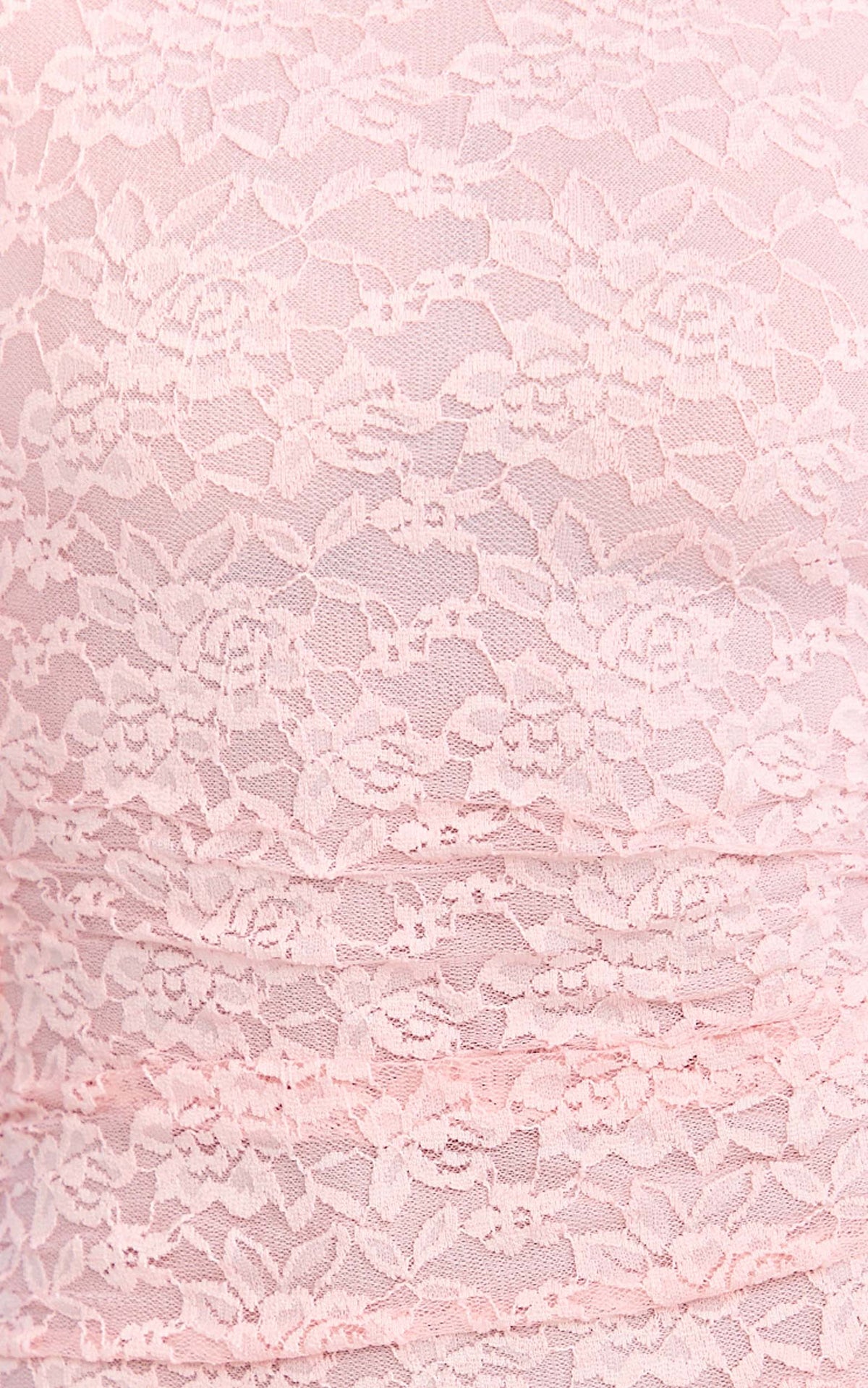 Kyra Mini Dress - Long Flare Sleeve High Neck Lace Dress in Light Pink