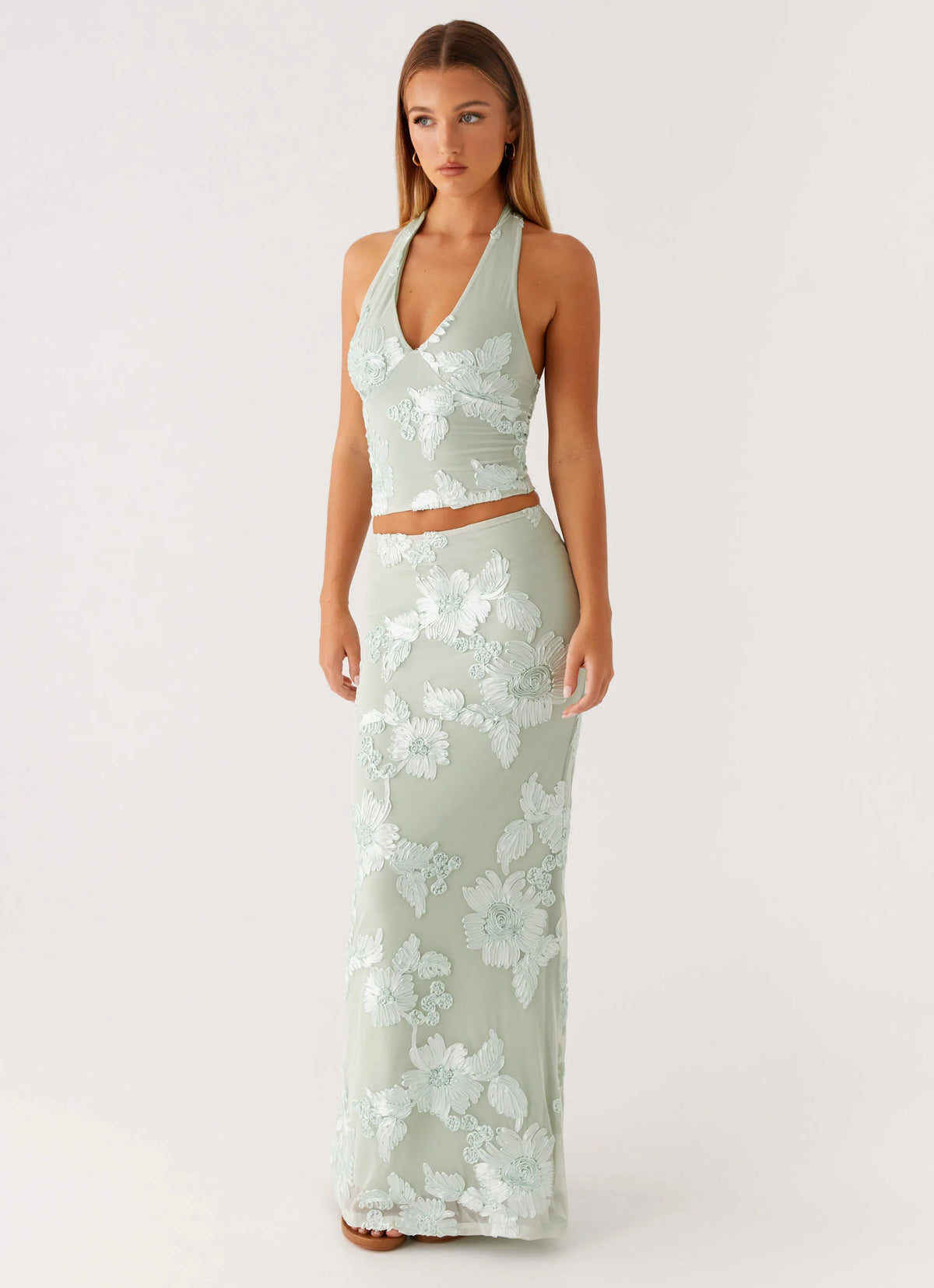 Radiate Halterneck Top - Sage