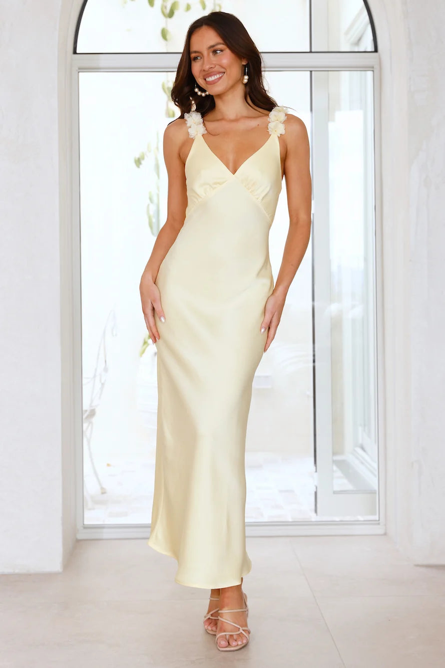 Silken Twilight Satin Maxi Dress Sage