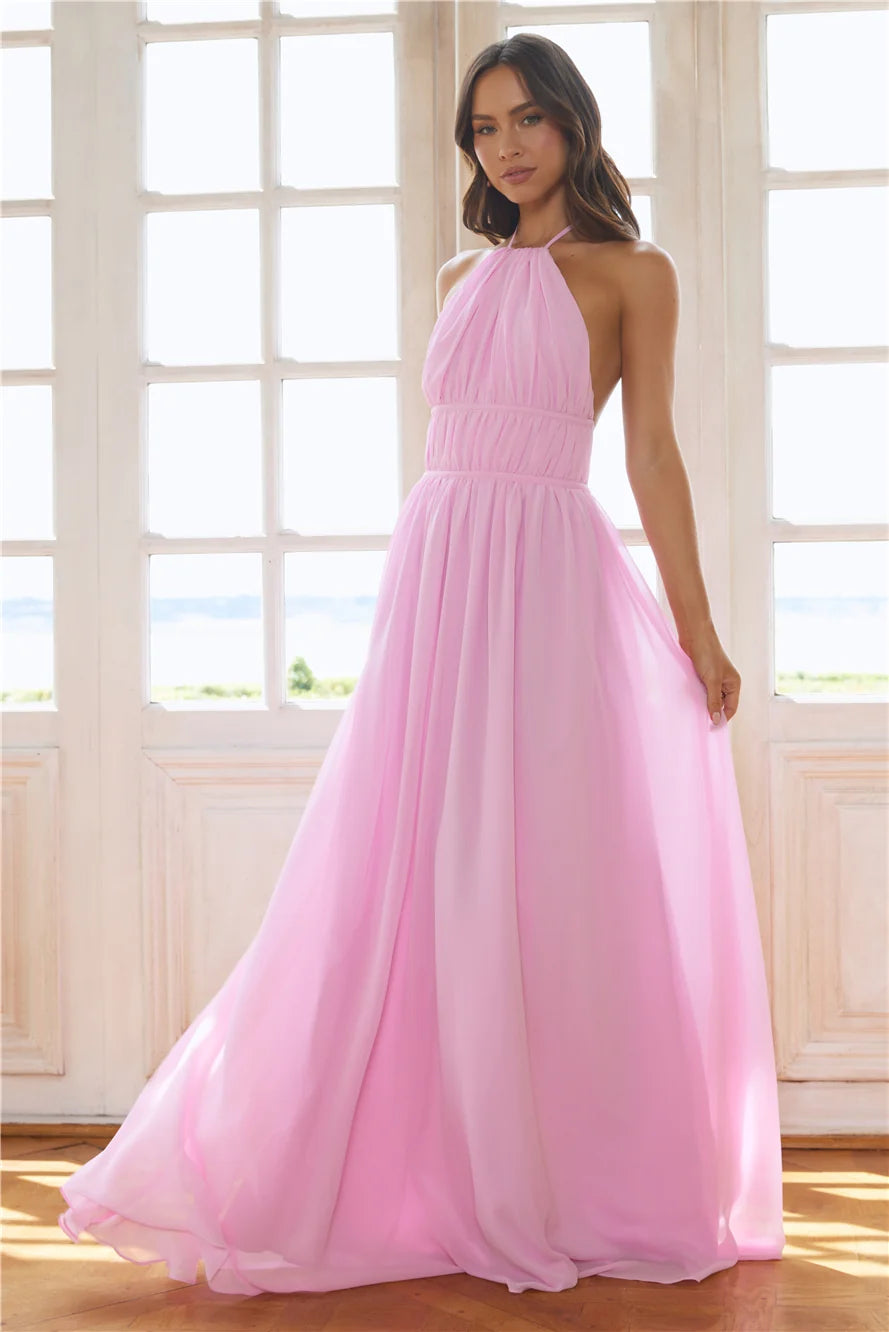Luxuriously Stylish Halter Maxi Dress Black