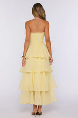 Dress The Part Strapless Maxi Dress Lemon