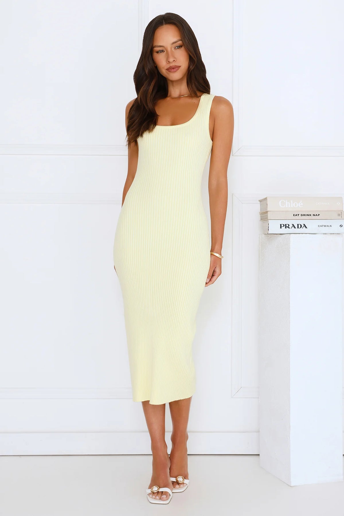 Easy Does It Knit Midi Dress Brown