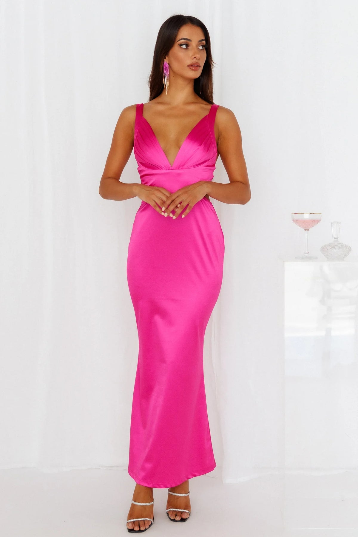 Sunset Views Satin Midi Dress Brown