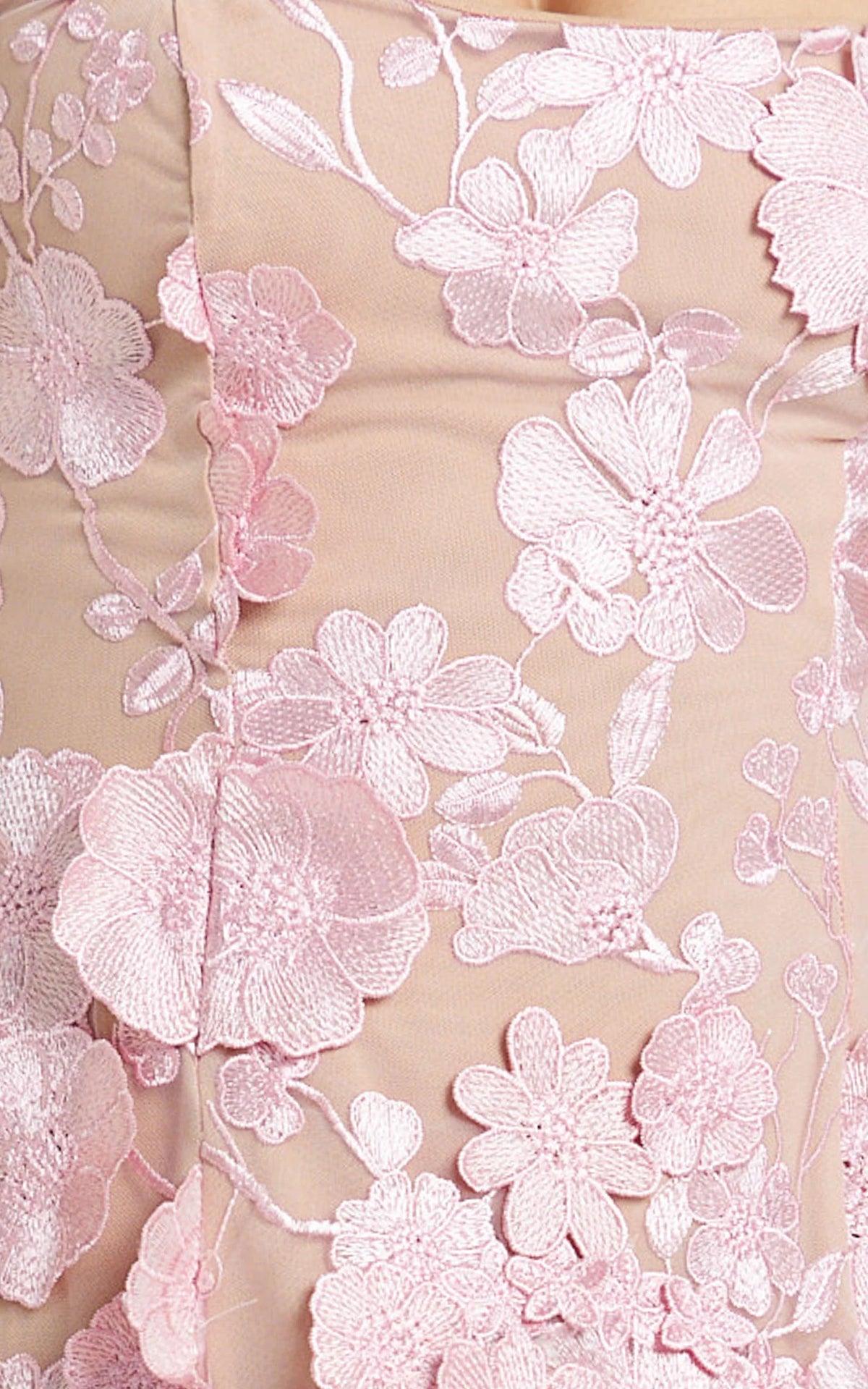 Sienna Mini Dress - 3D Floral Fit And Flare Dress in Pink