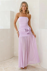 In Bloom Strapless Maxi Dress Lilac