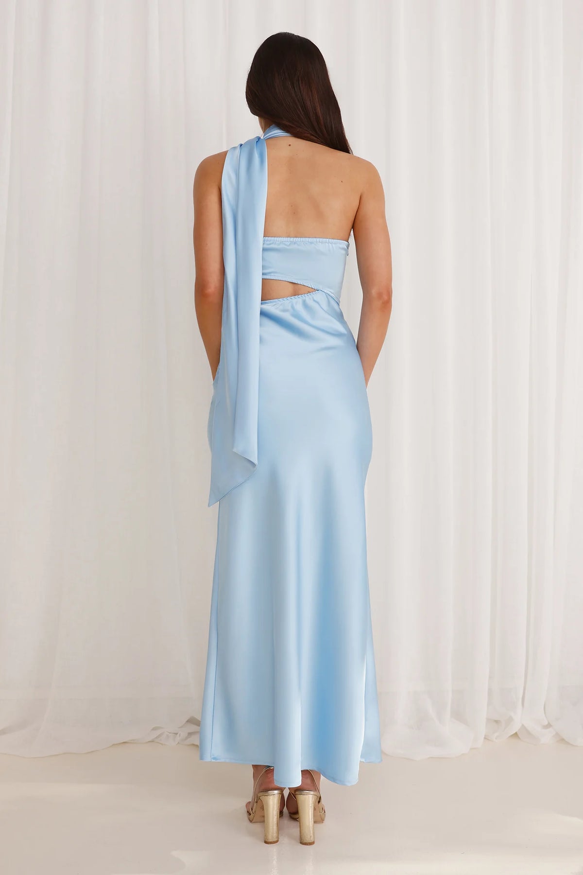 Francesca Satin Midi Dress Sage