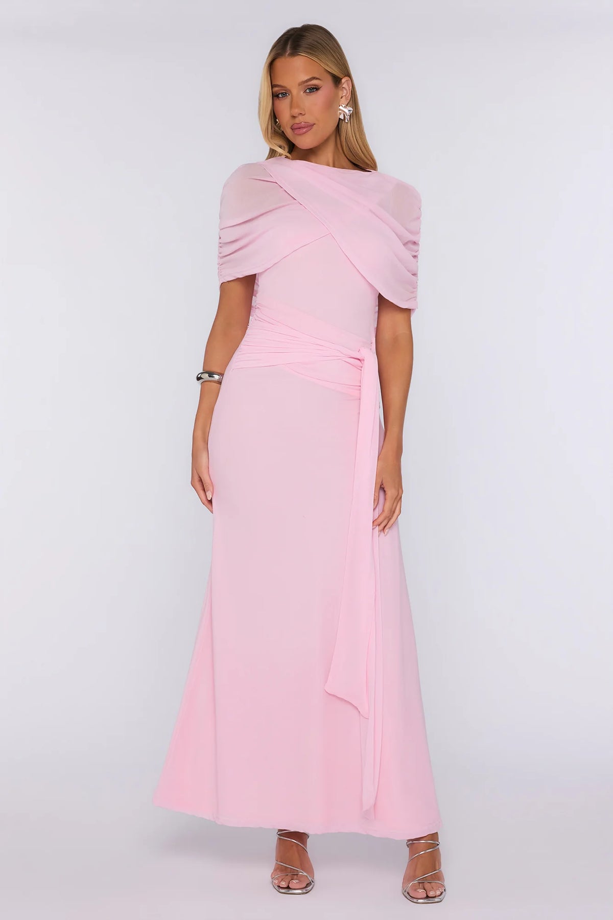 Starlit Nights Mesh Maxi Dress Pink