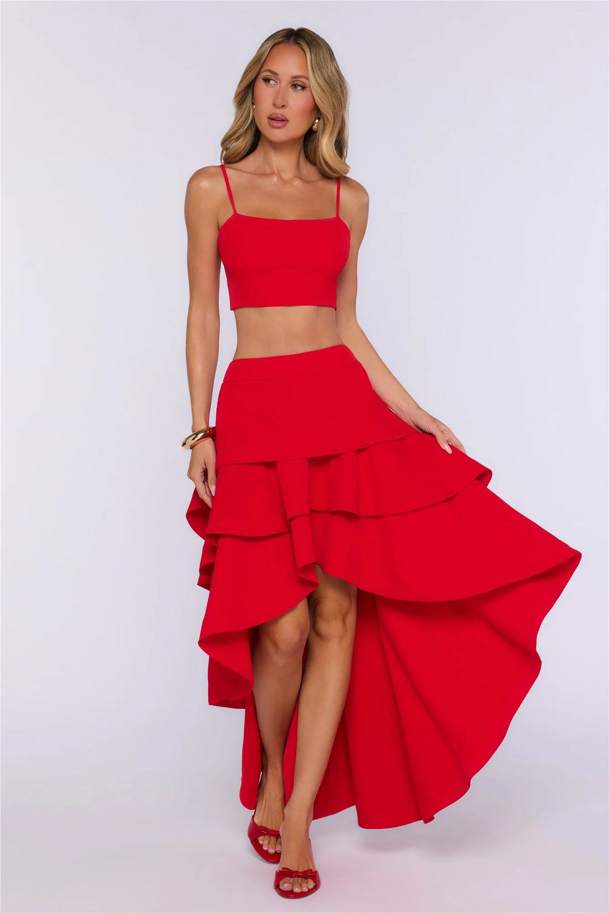 Rosy Love Crop Top Red