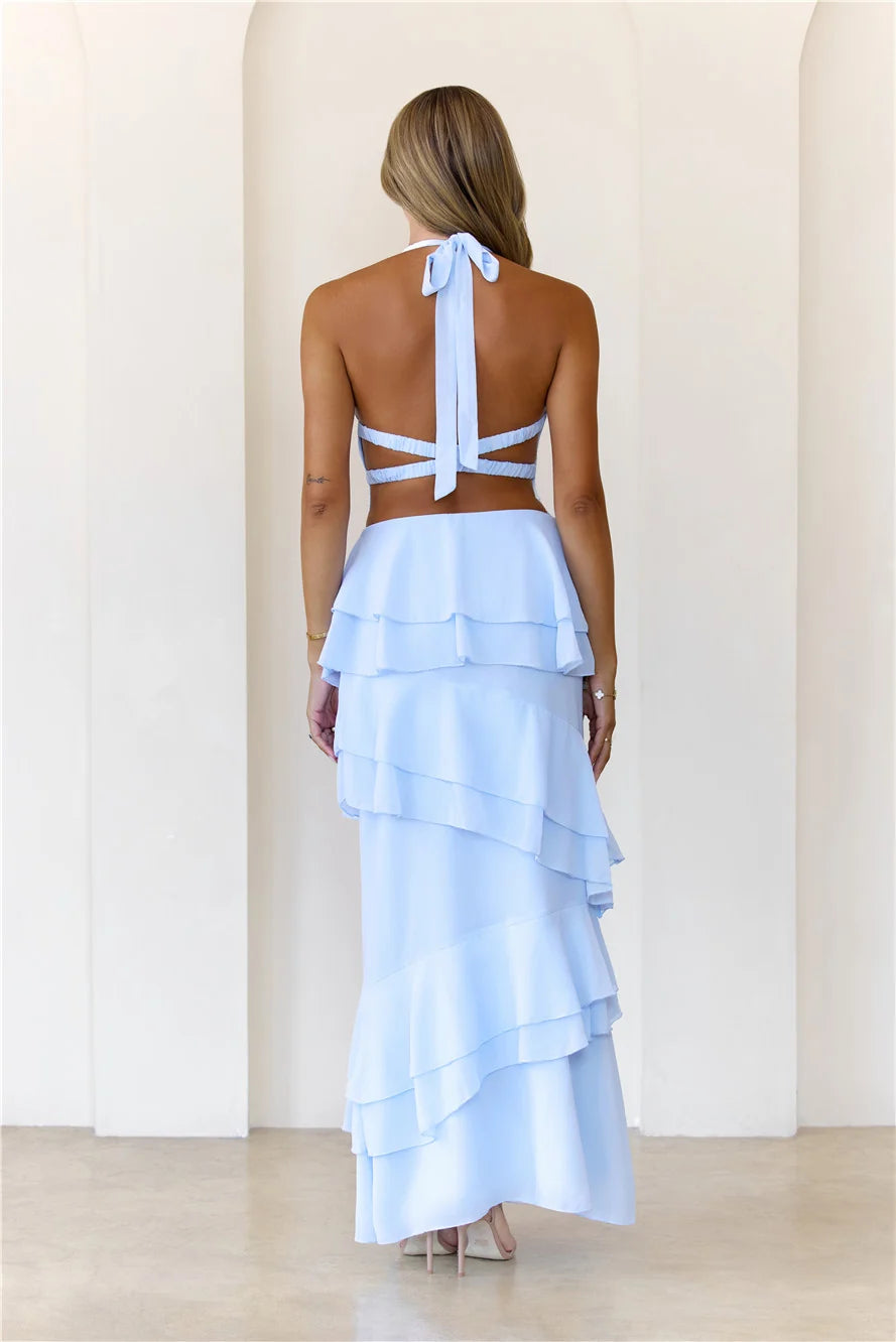 Power Glow Halter Maxi Dress Lilac