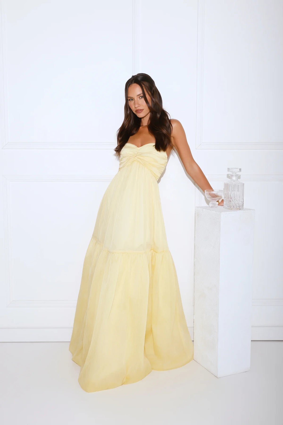 Unforgettable Style Strapless Maxi Dress Pink
