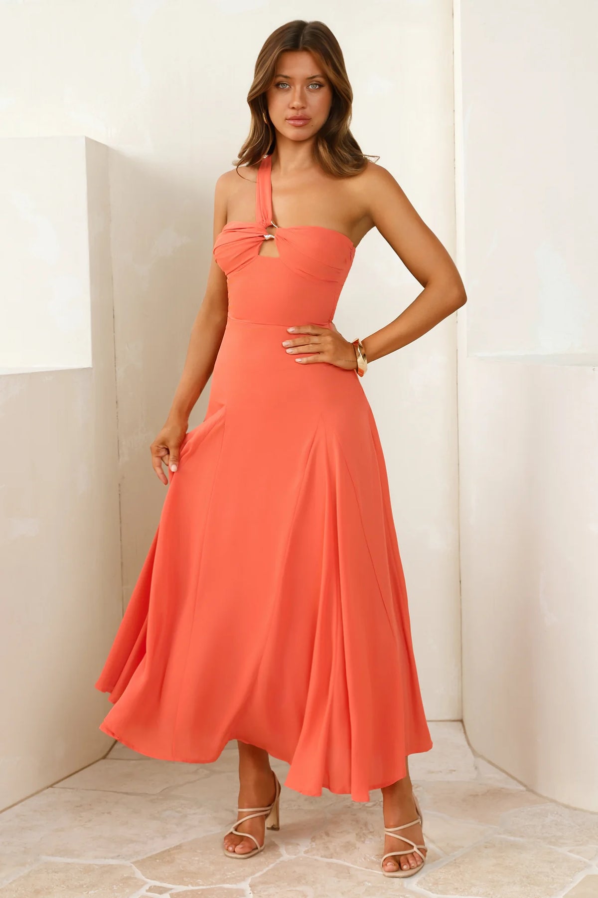 Styled Like A Star One Shoulder Maxi Dress Navy