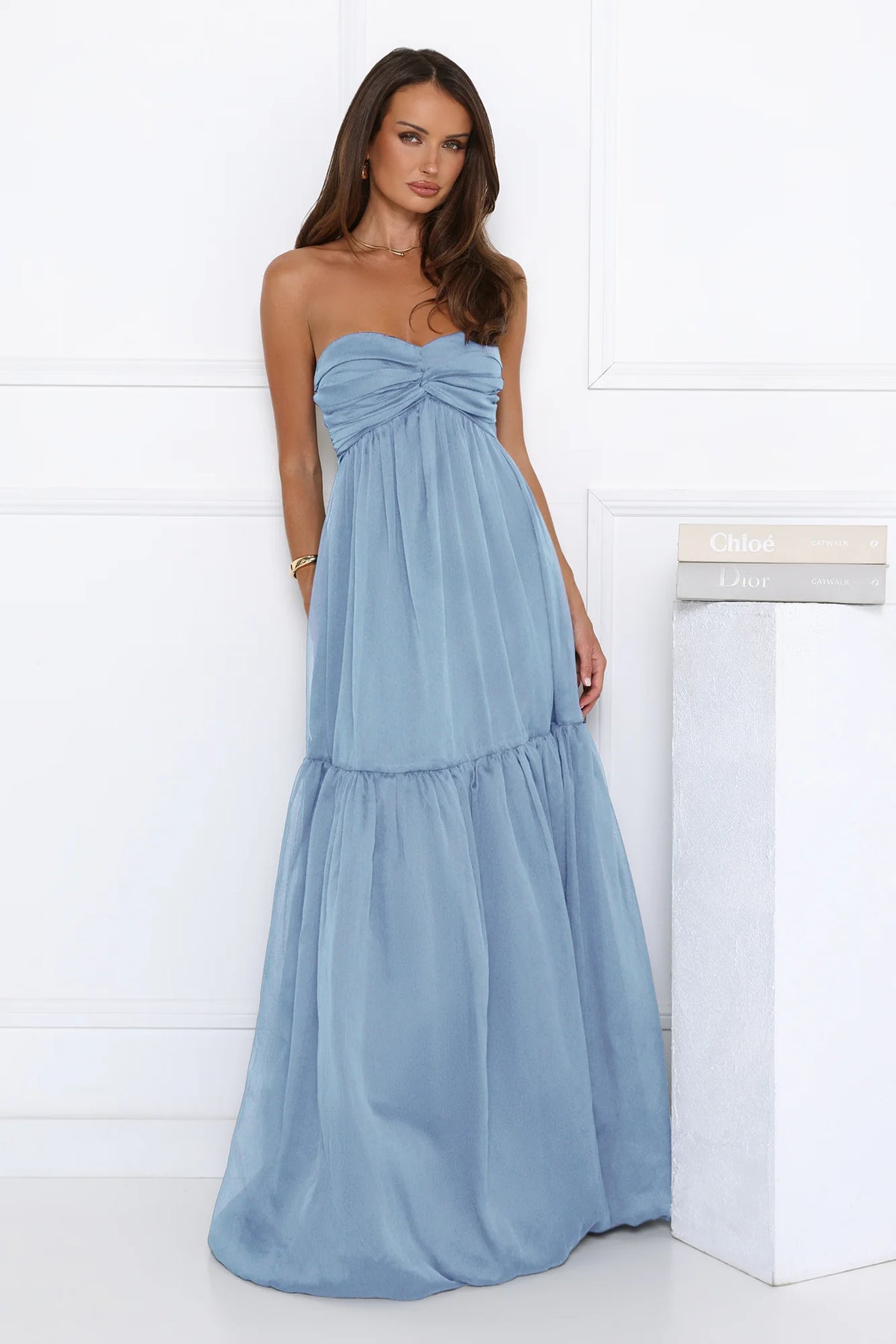 Unforgettable Style Strapless Maxi Dress Pink