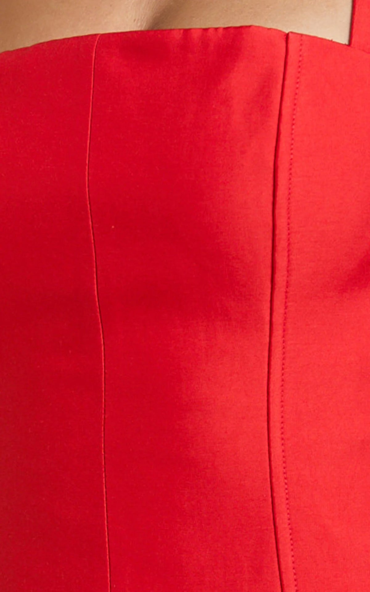 Lucie Mini Dress -  Halter Neck Tulip Dress in Red