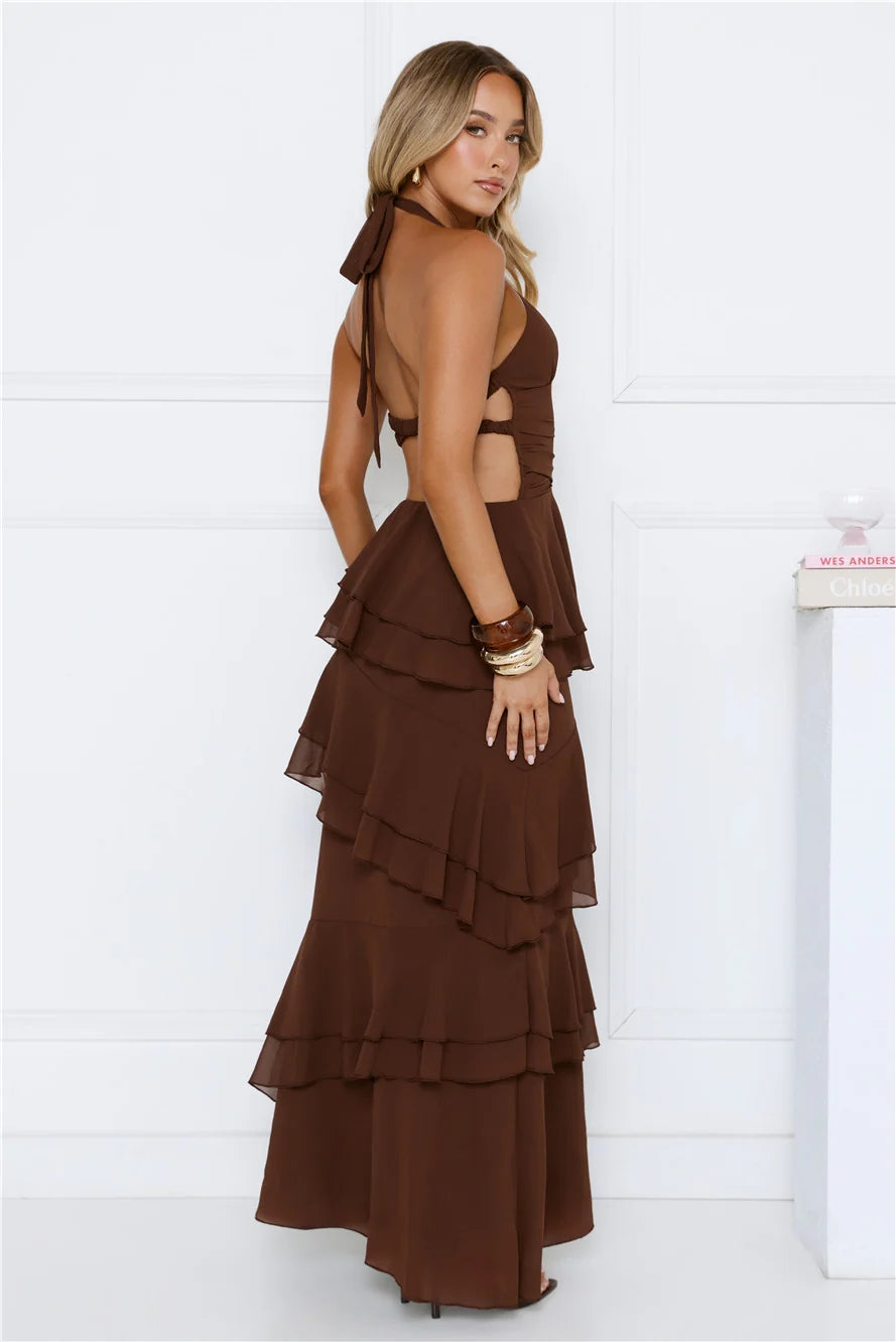 Power Glow Halter Maxi Dress Lilac