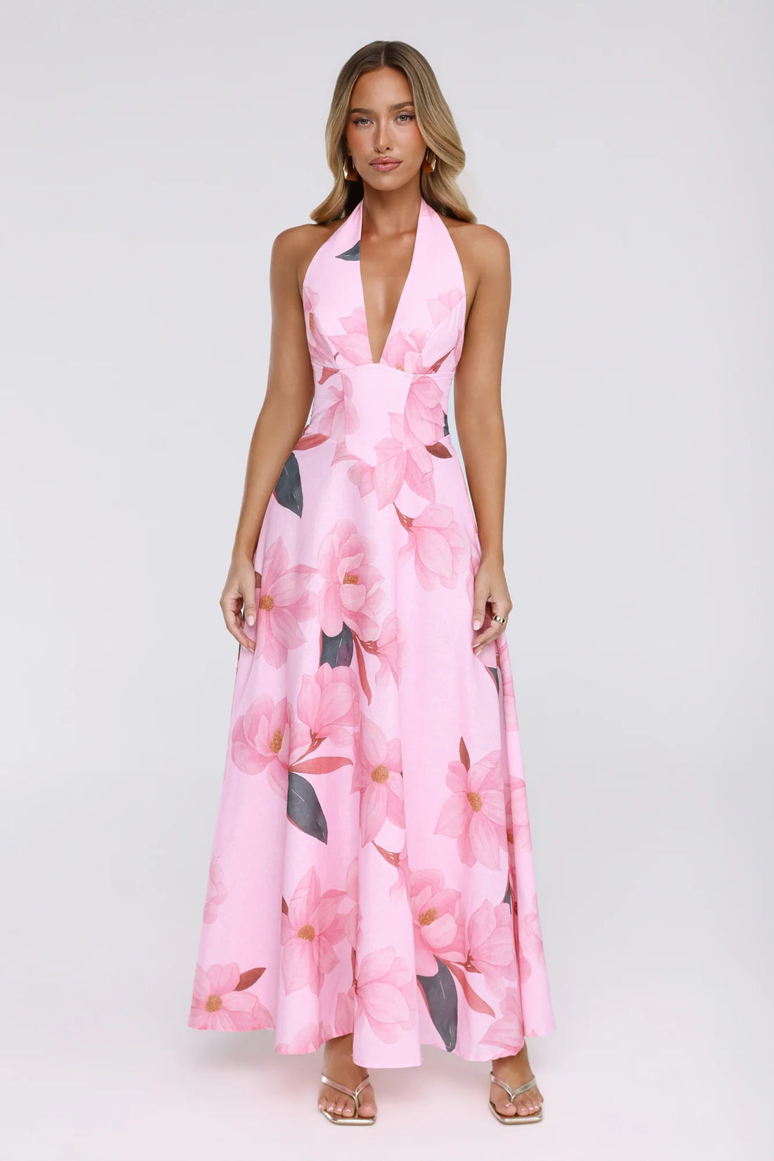 Femme Queen Halter Maxi Dress Pink