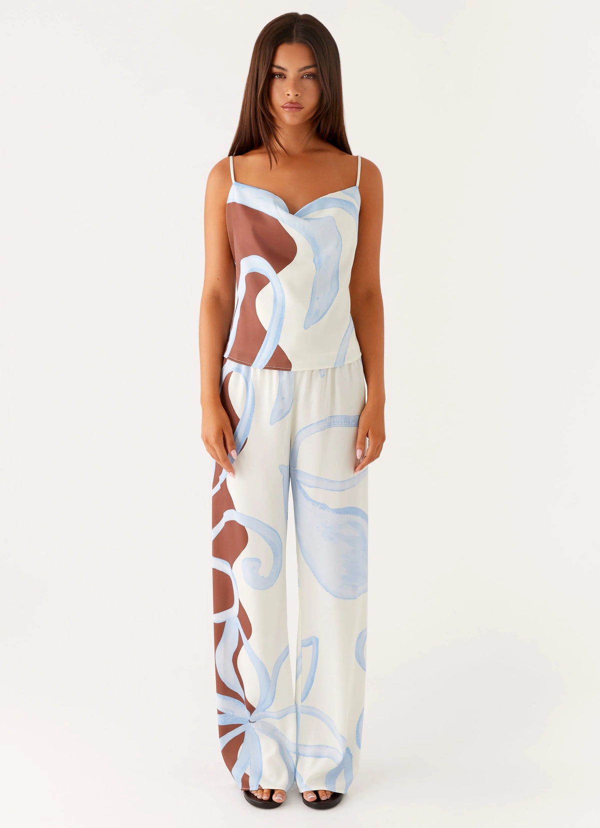Deacon Low Rise Pants - Bloom Wave Print