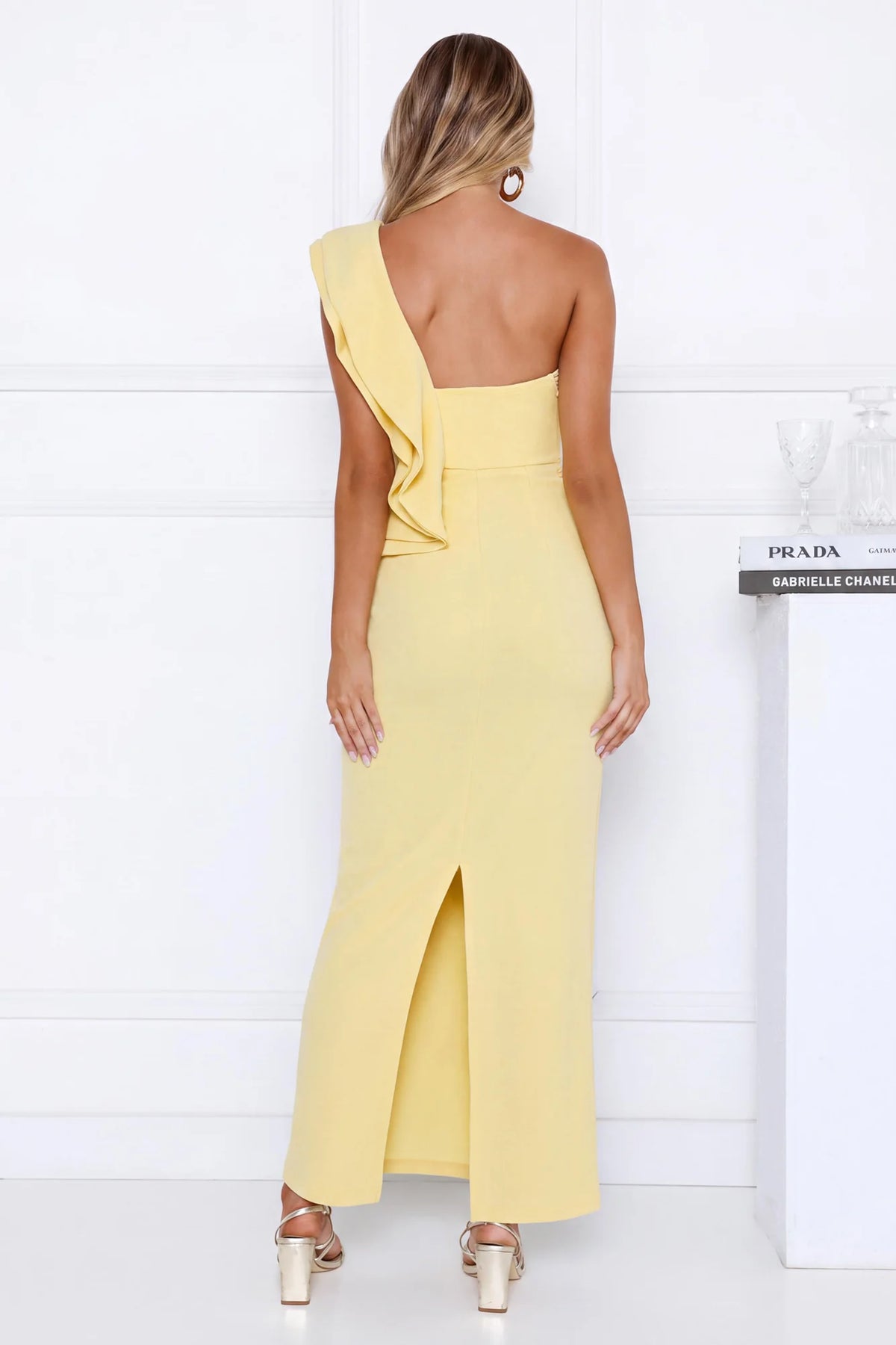 City Girl Energy One Shoulder Maxi Dress Yellow