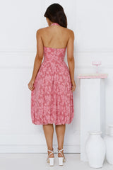 Soul Goals Halter Midi Dress Pink