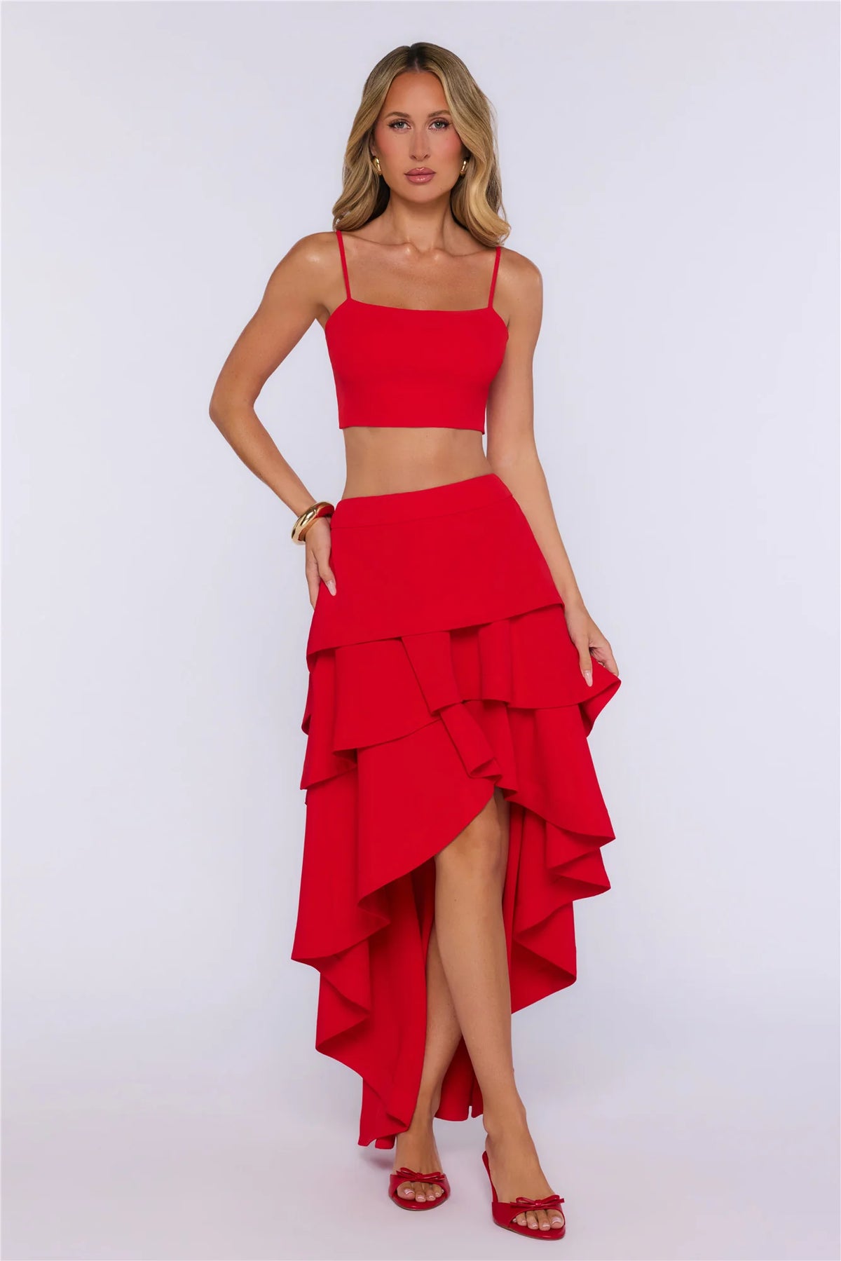 Rosy Love Crop Top Red