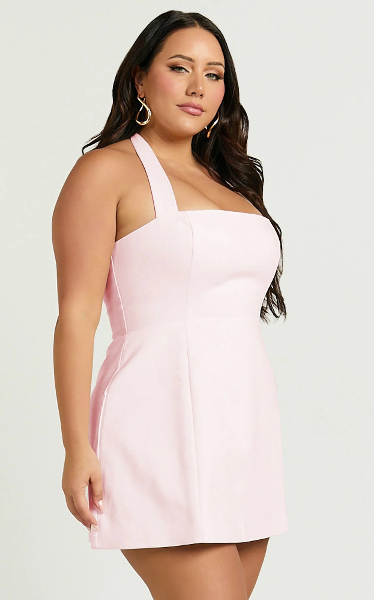 Dante Mini Dress - Halter Neck Tie Tulip Skirt Dress in Red