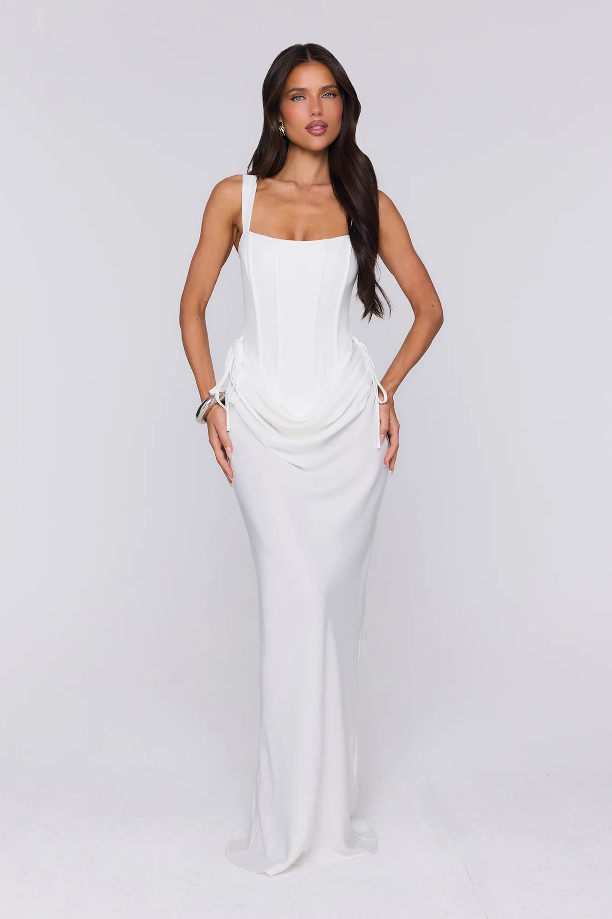 Evening Spark Satin Maxi Skirt Black