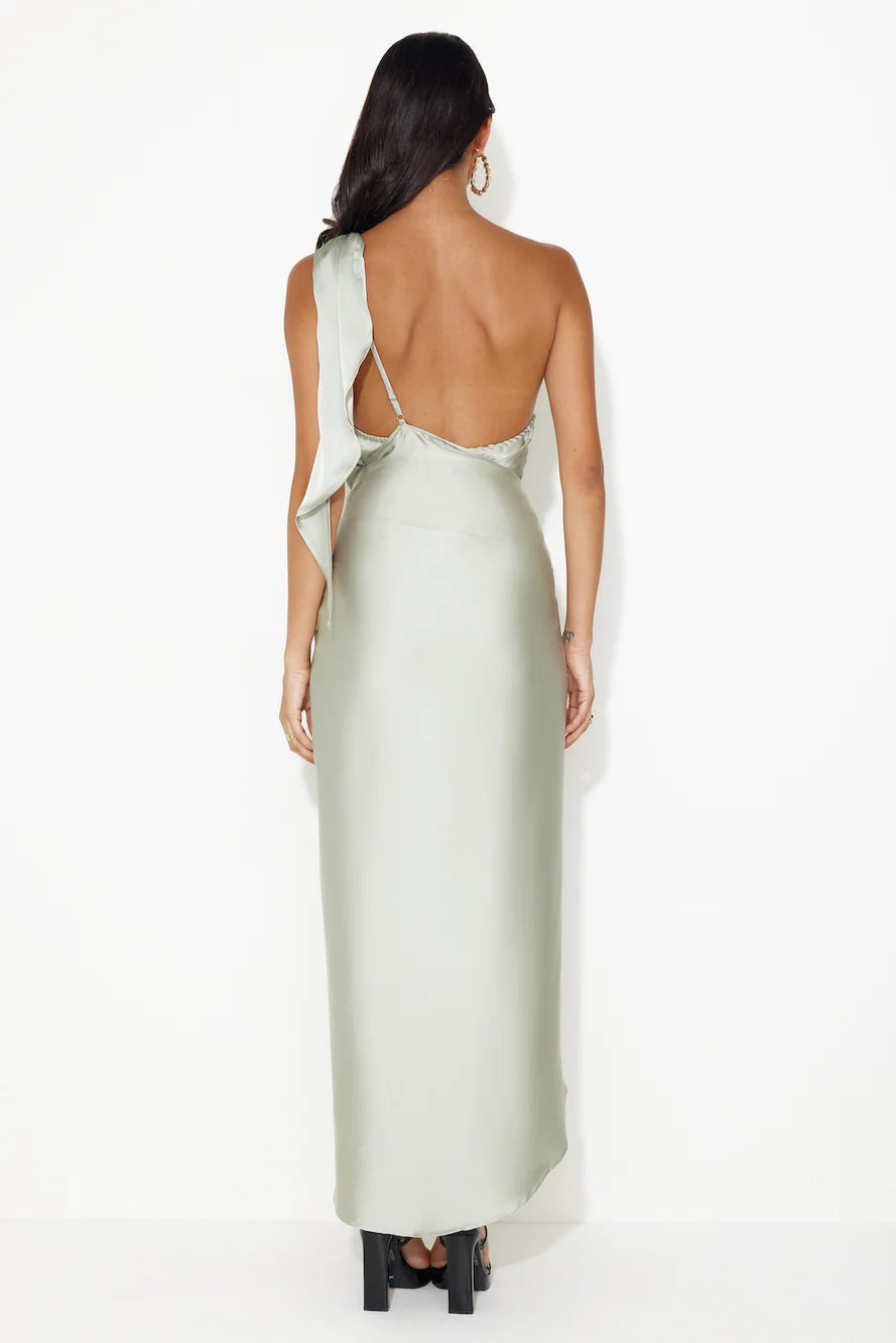 Make Her Move Satin Midi Dress Teal