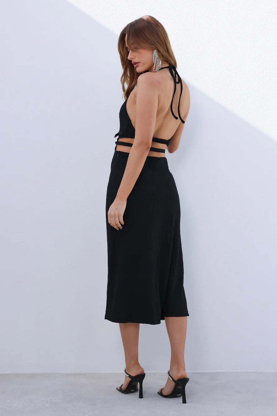 Vacation 'Fit Midi Dress Black