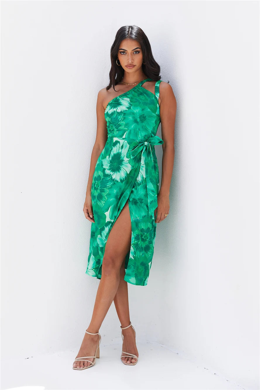 Island Beaches Midi Dress Red