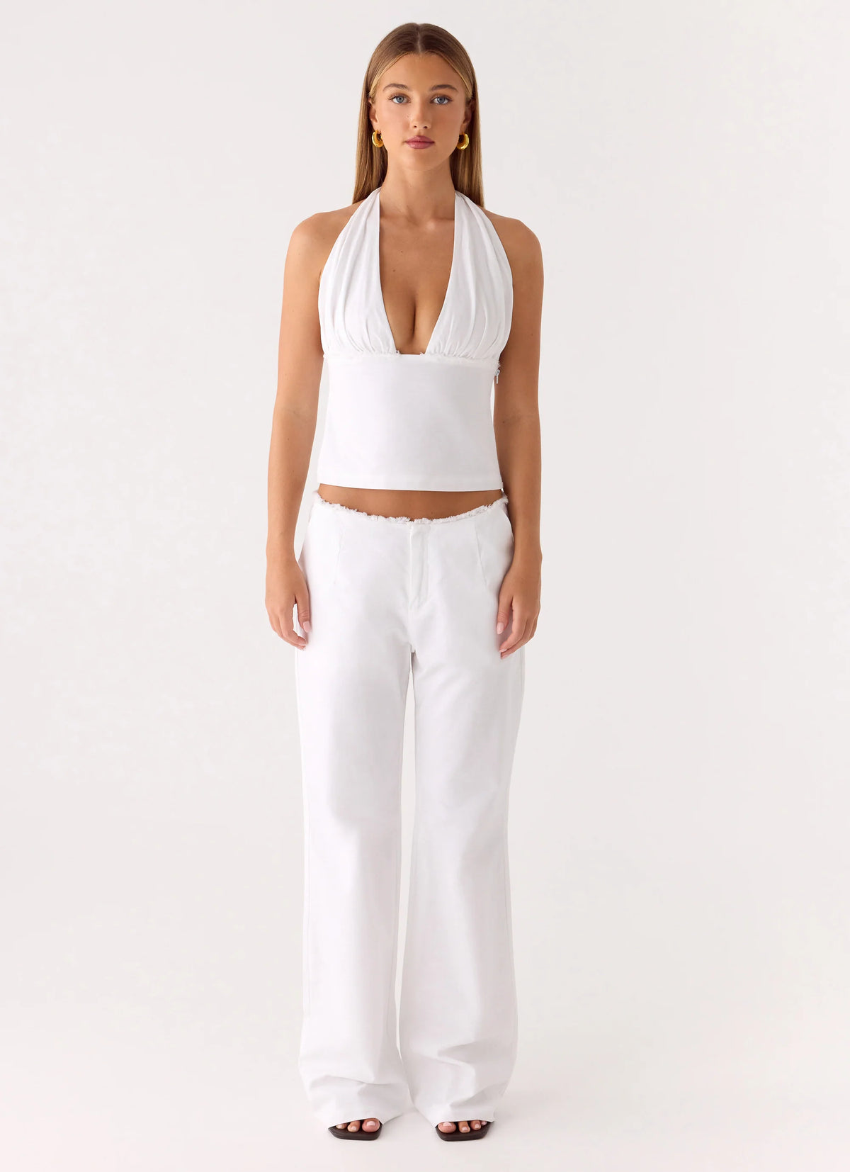 Josephina Linen Pant - White
