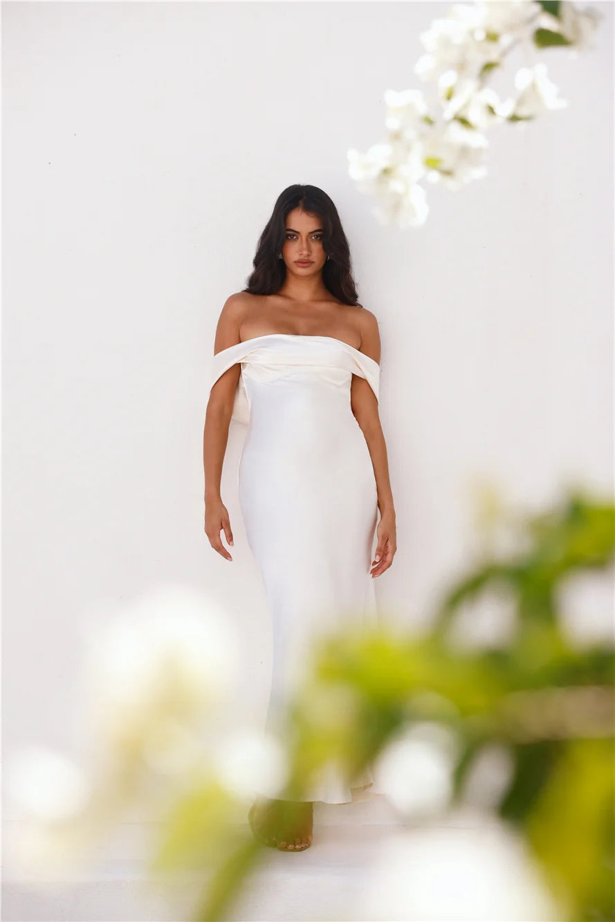 Precious Pearl Satin Maxi Dress Pink