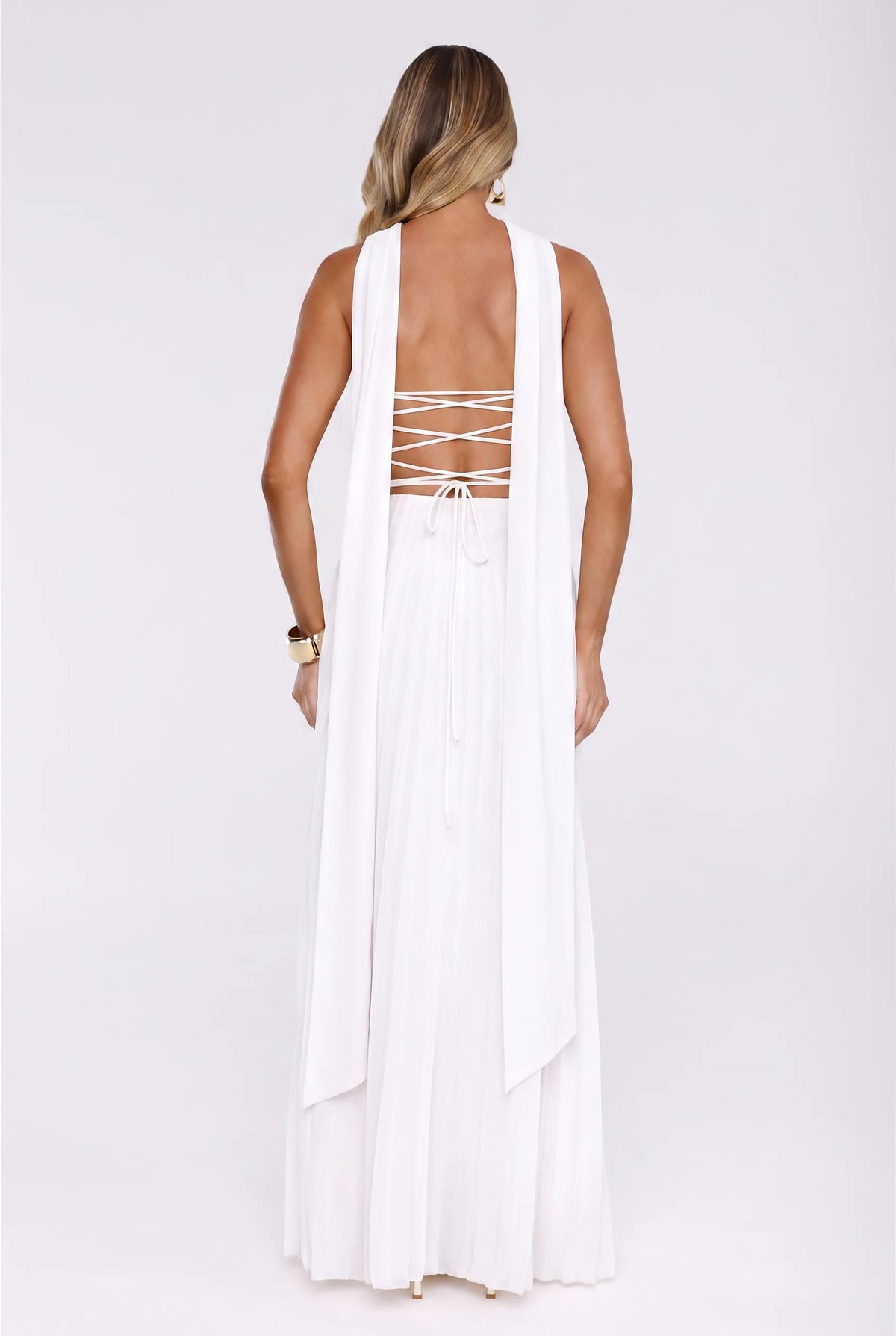 Sugar Babe Strapless Pleated Maxi Dress Blue