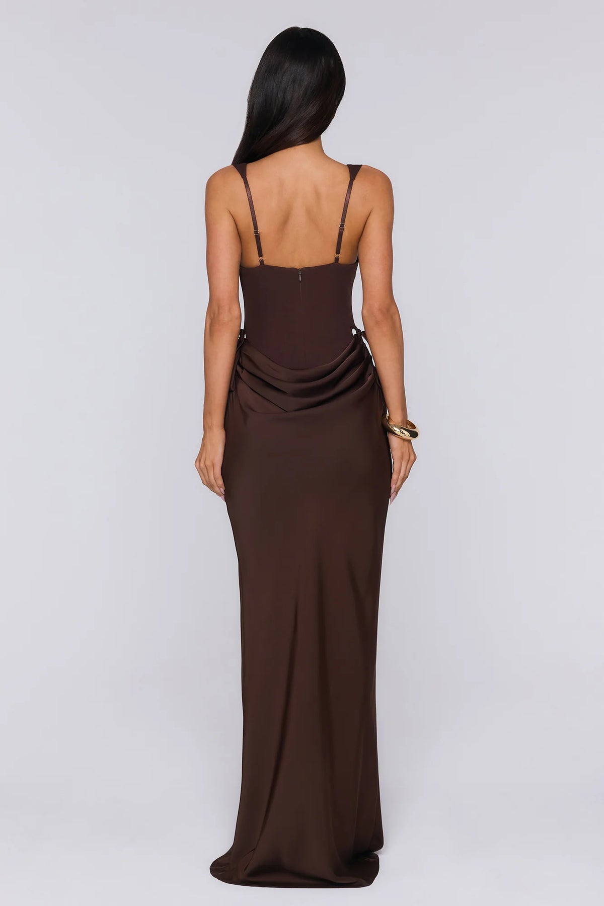 Evening Spark Satin Maxi Skirt Black