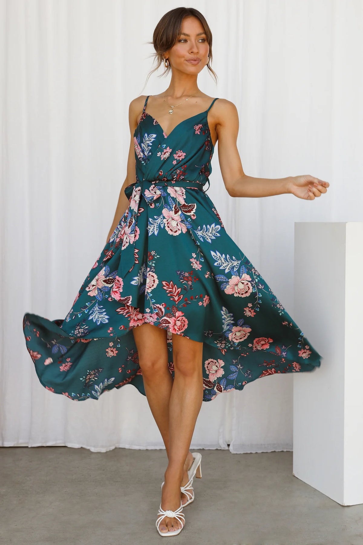 Falling In Style Midi Dress Navy
