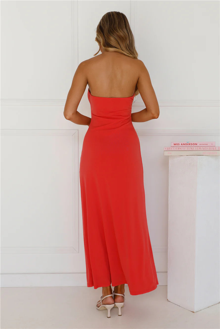 Temperature Rising Strapless Maxi Dress Yellow