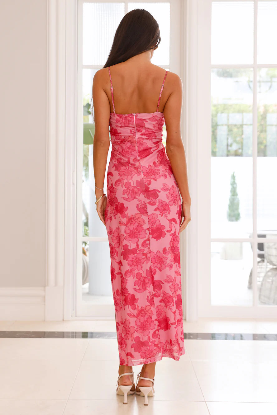 Wildflower Dreams Mesh Maxi Dress Blue