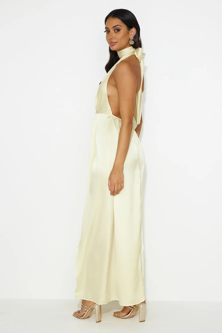 Exciting Event Satin Maxi Dress Pink