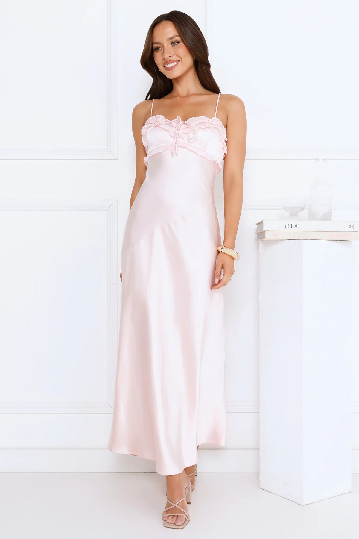 Dreamscape Luxe Satin Maxi Dress Pink