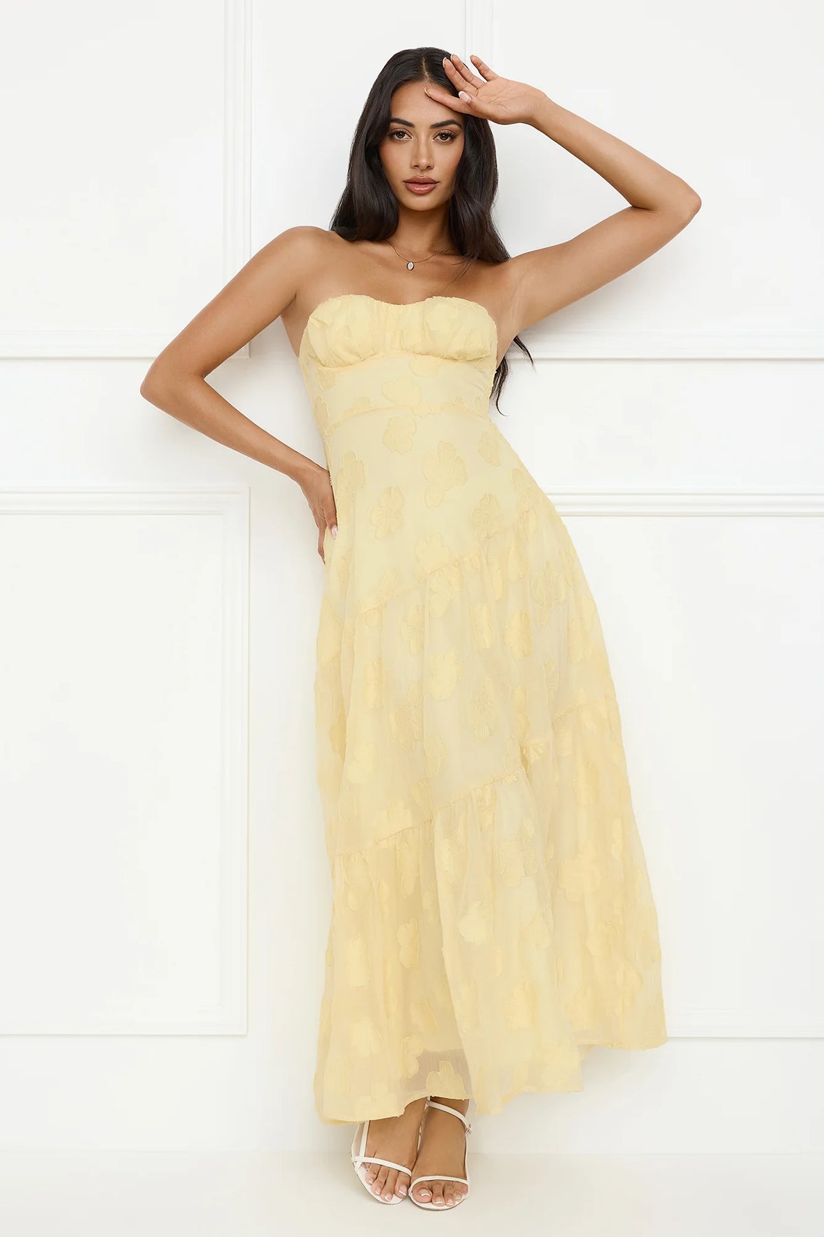 Like Giselle Strapless Maxi Dress Yellow