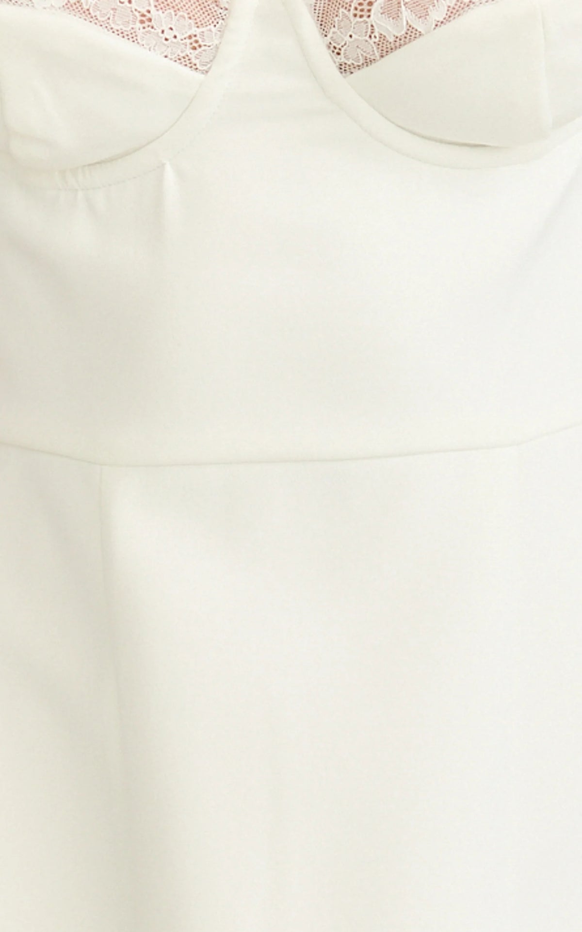 Benson Mini Dress - Sweetheart Fit And Flare Tulip Dress in Off White