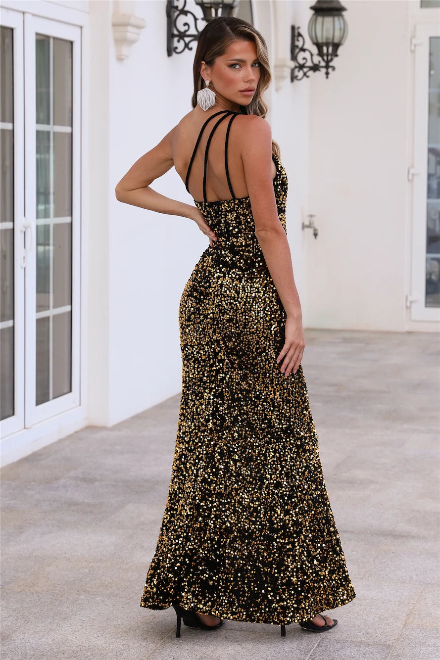 Golden Days Dancing Maxi Dress Green