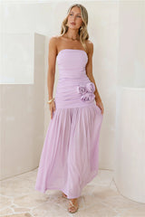 In Bloom Strapless Maxi Dress Lilac