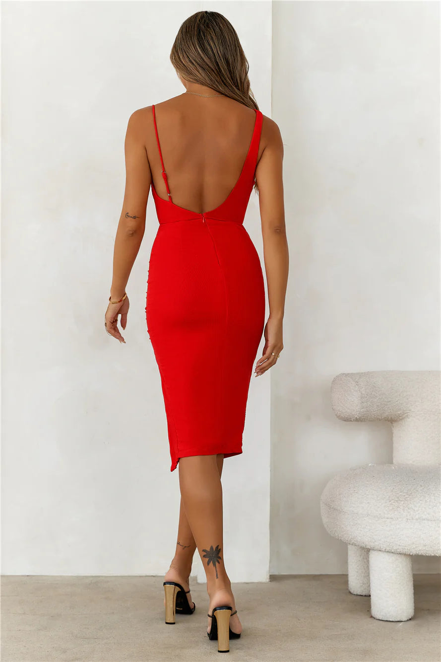 HELLO MOLLY Chic Celebrations Midi Dress Pink