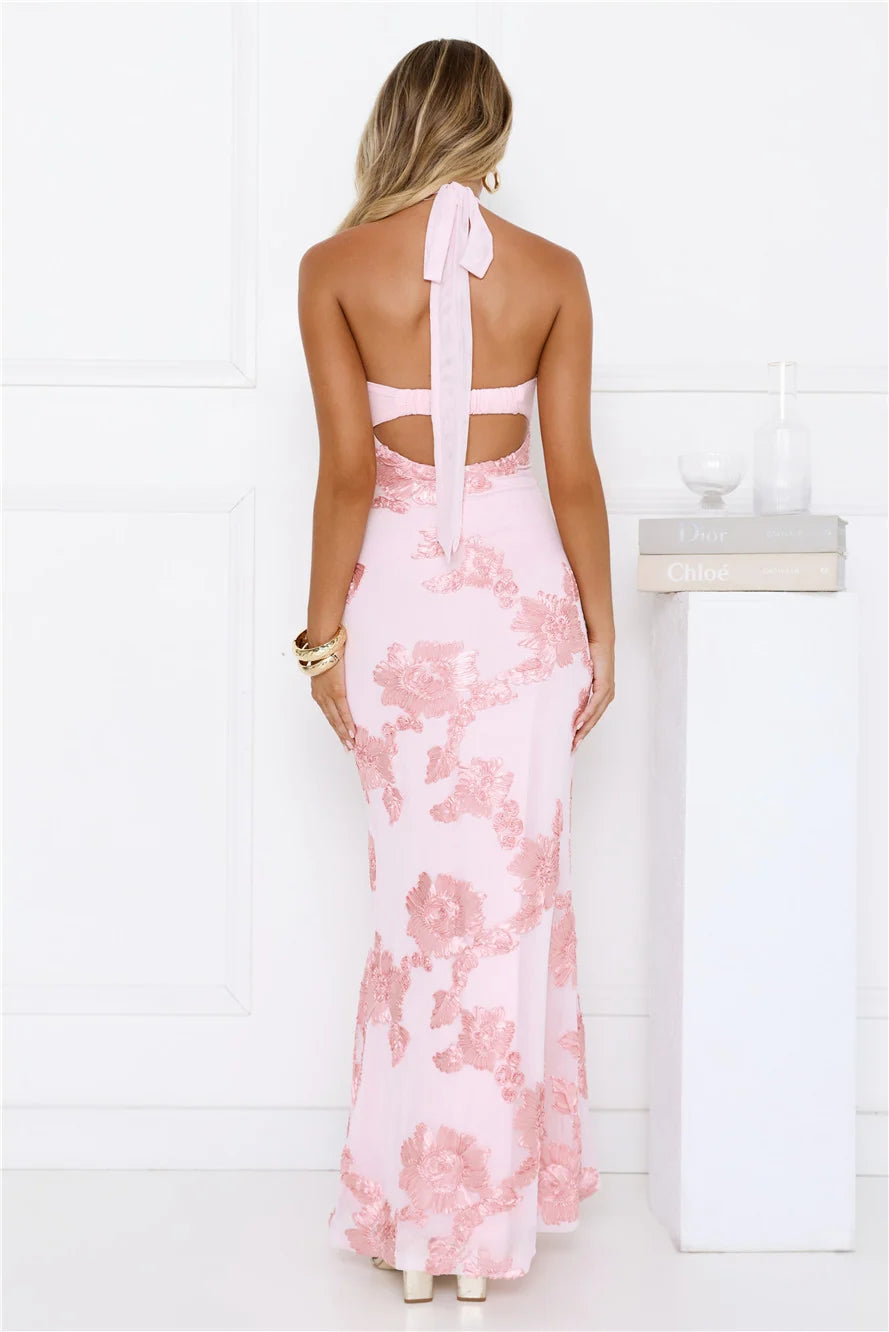 Love Muse Halter Maxi Dress Yellow