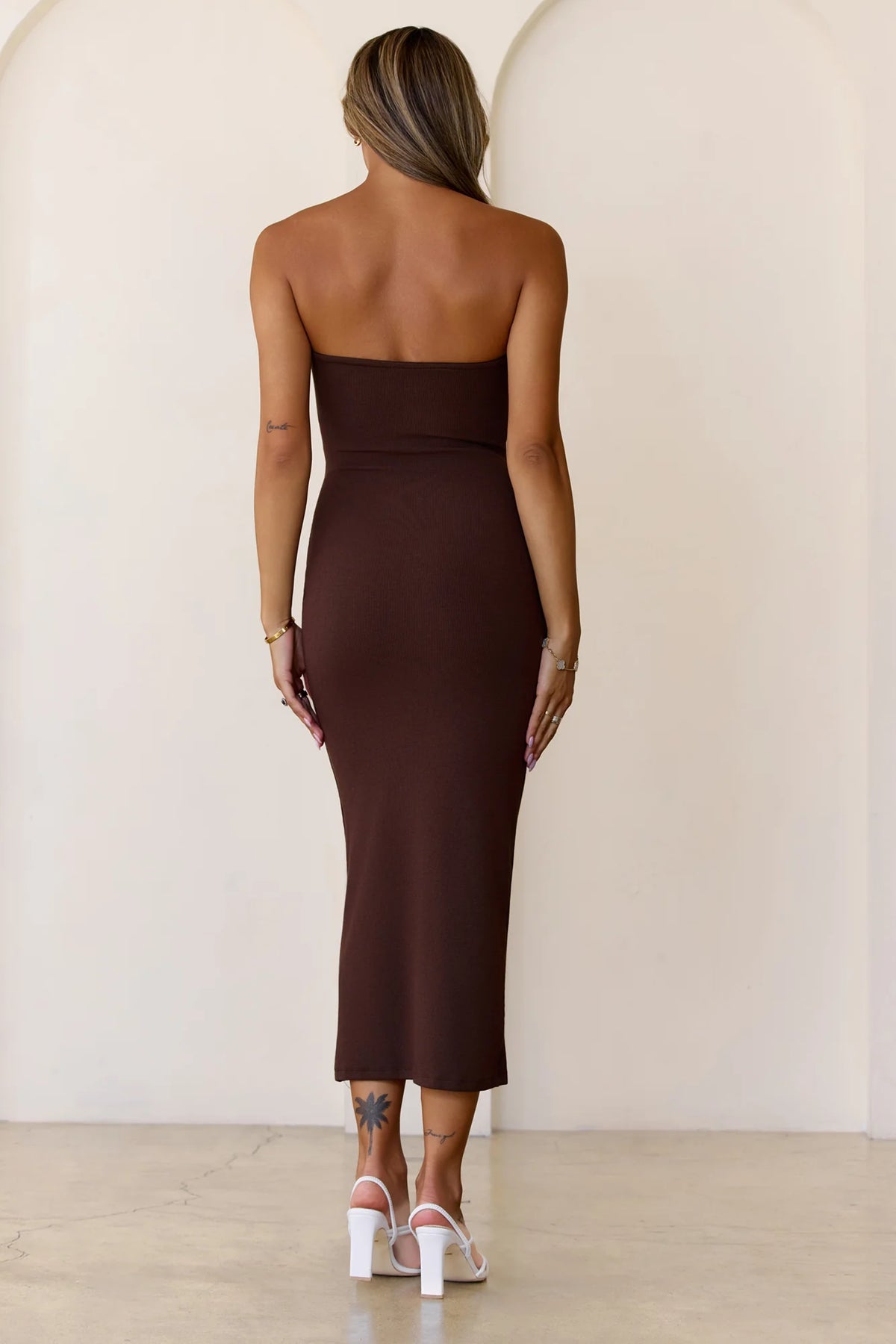 BASE Luxe Rib The Ultimate Strapless Midi Dress Black