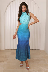 Under The Rain Midi Dress Blue