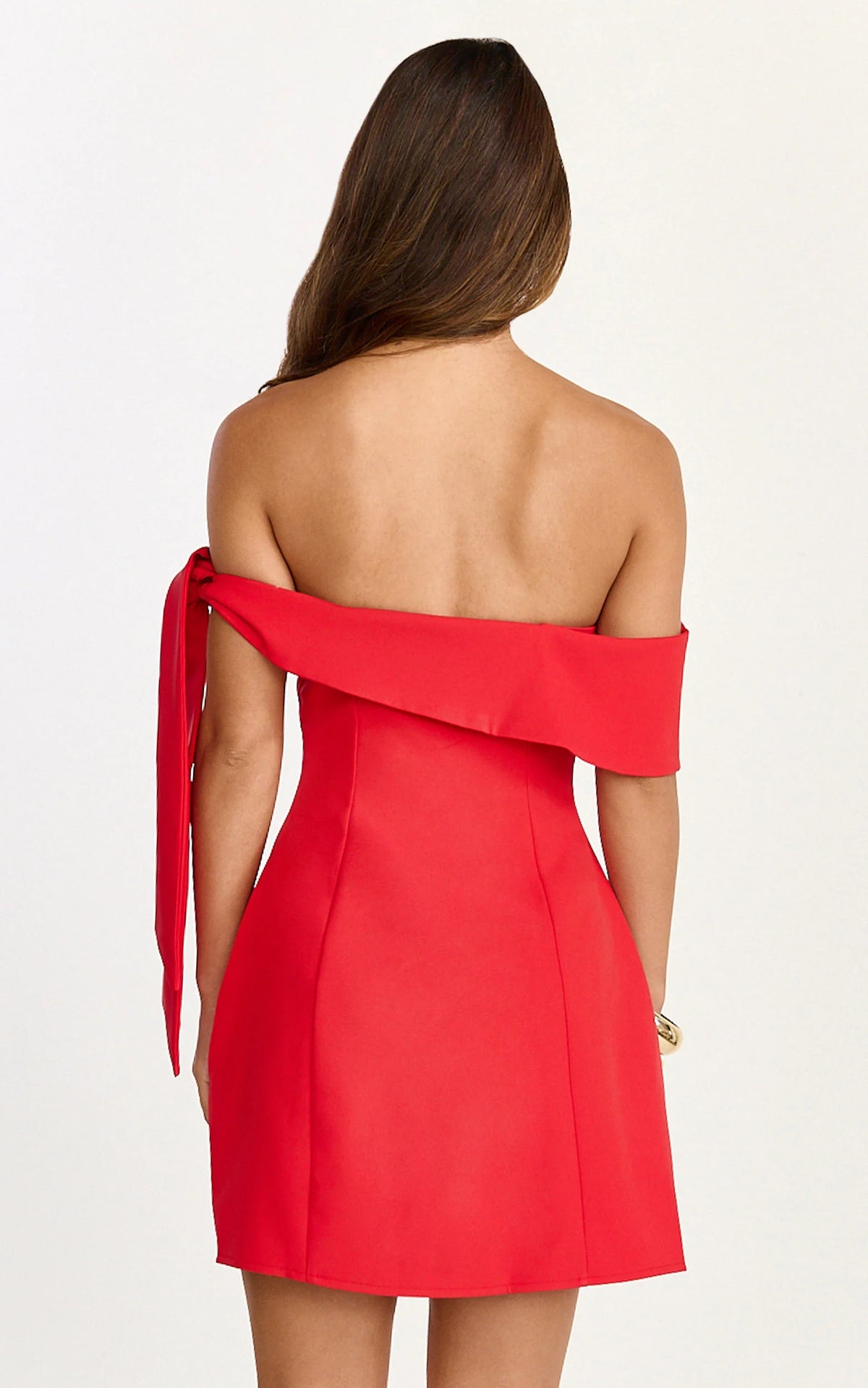 Cecilia Mini Dress - Off Shoulder Tie Detail Dress in Pink