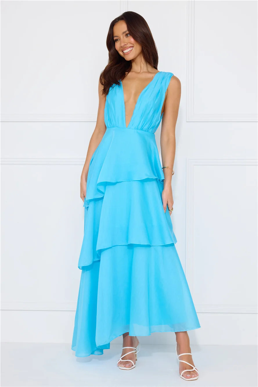 Fashion Zone Maxi Dress Aqua