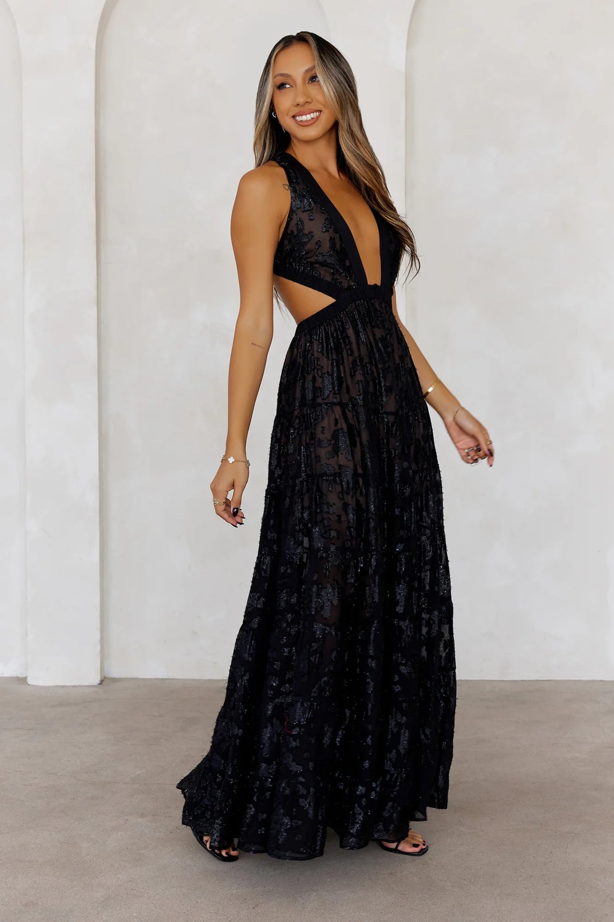 Crystal Cove Maxi Dress Black