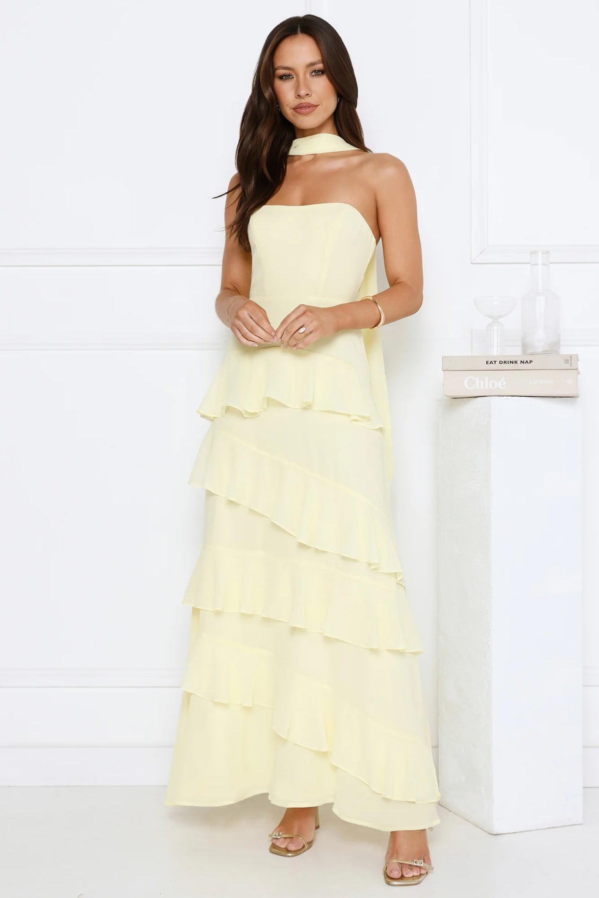 Sunset Reverie Strapless Maxi Dress Pink